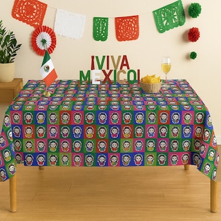 Foto 3 | Mantel Mexicano Colorido Con Muñequitas Lele 145x180 Cm | Kyuden Home