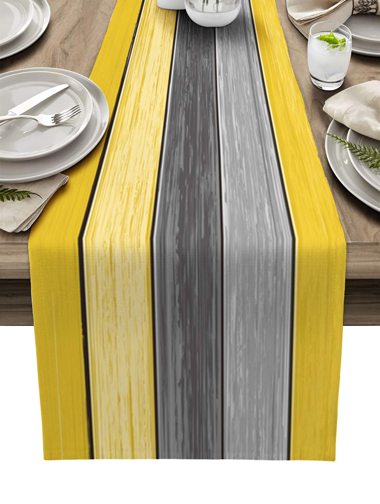 Camino de Mesa Vandarllin Ombre Amarillo Limón Gris 33 x 183 cm - Venta Internacional $528