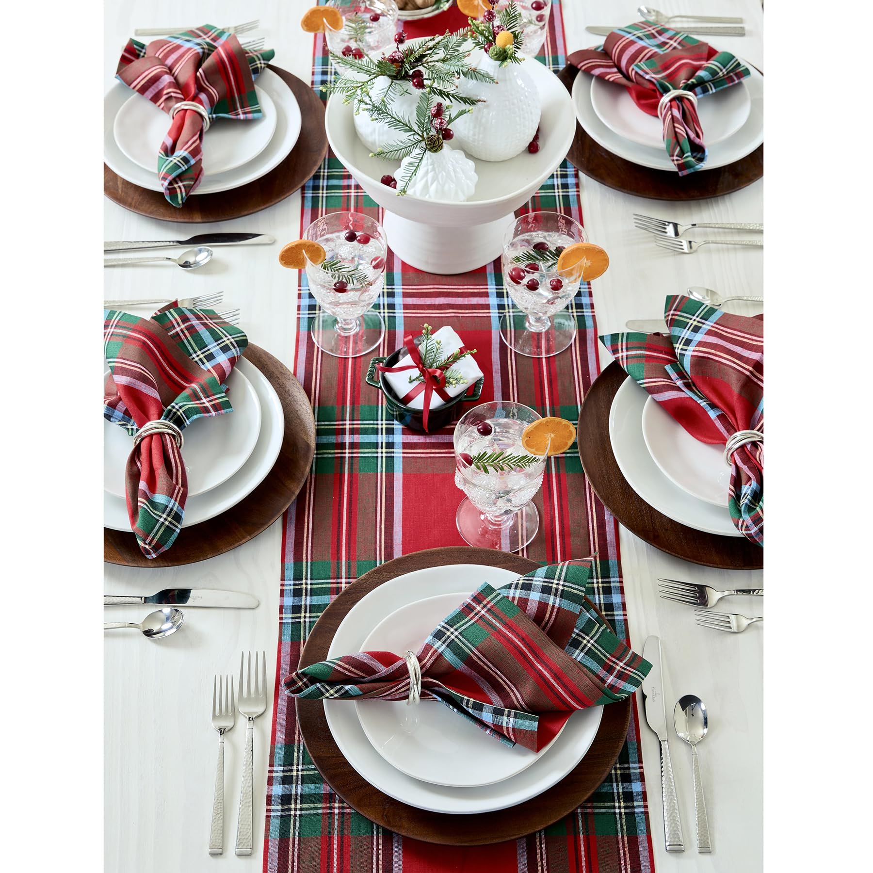 Foto 5 pulgar | Tapete De Mesa Solino Home Linen Madrás Holiday Plaid, Rojo, 3,6 M - Venta Internacional.