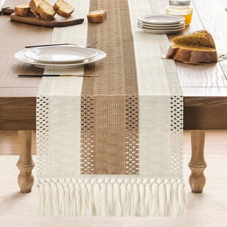 Foto 2 | Camino De Mesa Zeemart, Estilo Macramé, Bicolor, 36 X 91 Cm, Marrón/verde - Venta Internacional.