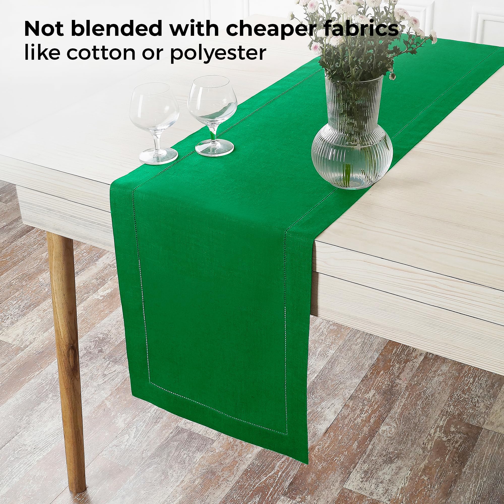 Foto 4 | Tapete De Mesa D'moksha Homes De Lino, 35 X 335 Cm, Color Verde Kelly - Venta Internacional.