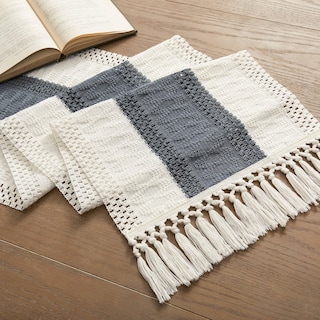 Foto 7 | Camino De Mesa Zeemart, Estilo Macramé, Bicolor, 35 X 229 Cm, Color Carbón - Venta Internacional.