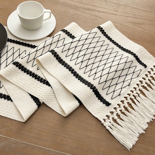 Foto 7 | Tapete De Mesa Zeemart, Estilo Macramé, Bicolor, 30 X 120 Cm, Negro/iv - Venta Internacional.