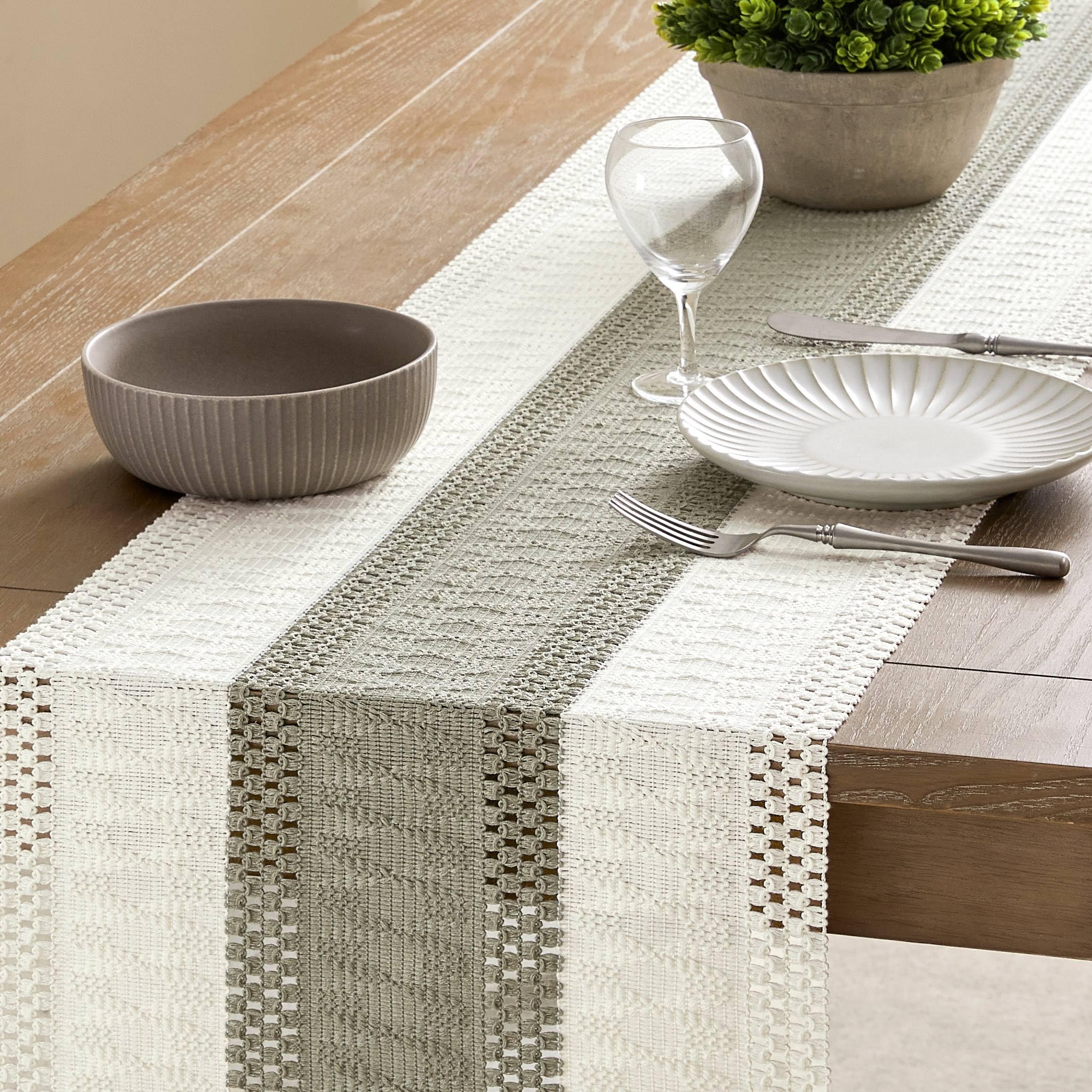 Foto 4 | Camino De Mesa Zeemart, Estilo Macramé, Bicolor, 35 X 229 Cm, Color Beige Oscuro - Venta Internacional.