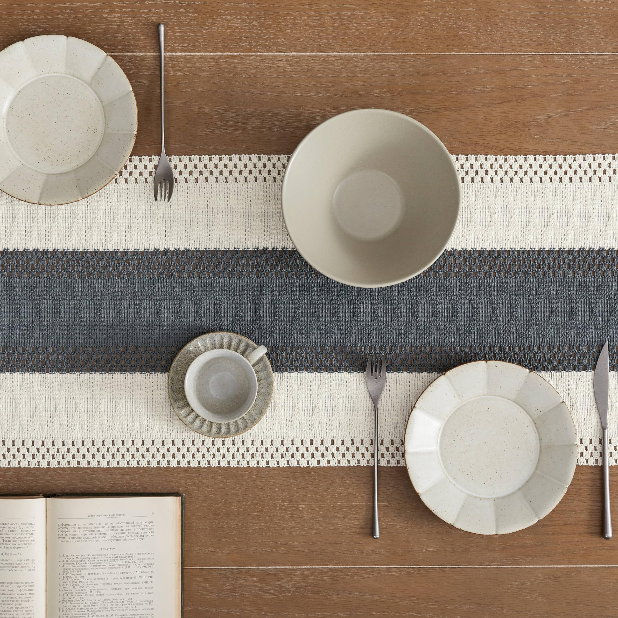 Foto 5 | Camino De Mesa Zeemart, Estilo Macramé, Bicolor, 36 X 150 Cm, Color Carbón - Venta Internacional.