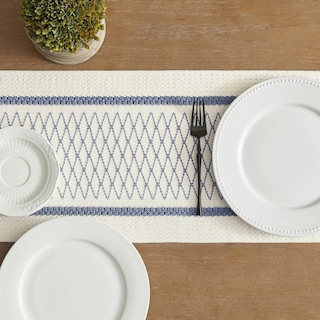 Foto 5 | Camino De Mesa Zeemart, Estilo Macramé, Bicolor, 30 X 150 Cm, Color Azul Gris - Venta Internacional.