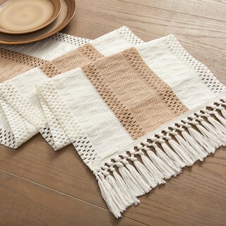 Foto 7 | Camino De Mesa Zeemart, Estilo Macramé, Bicolor, 35 X 150 Cm, Beige/iv - Venta Internacional.