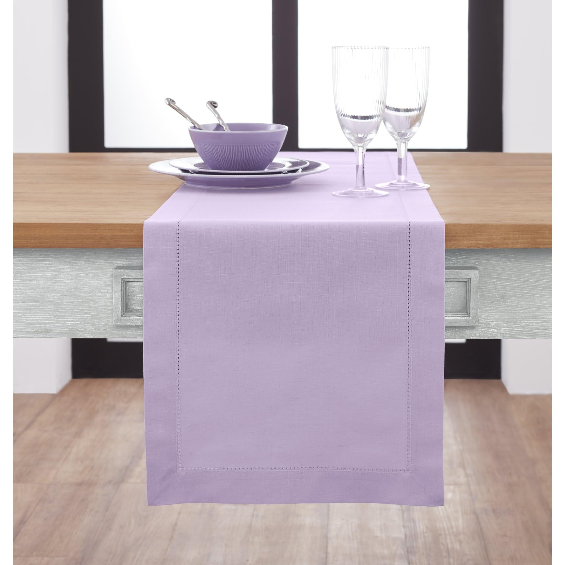 Tapete De Mesa Solino Home Lavender Ice, 36 X 180 Cm, Algodón Y Lino - Venta Internacional.