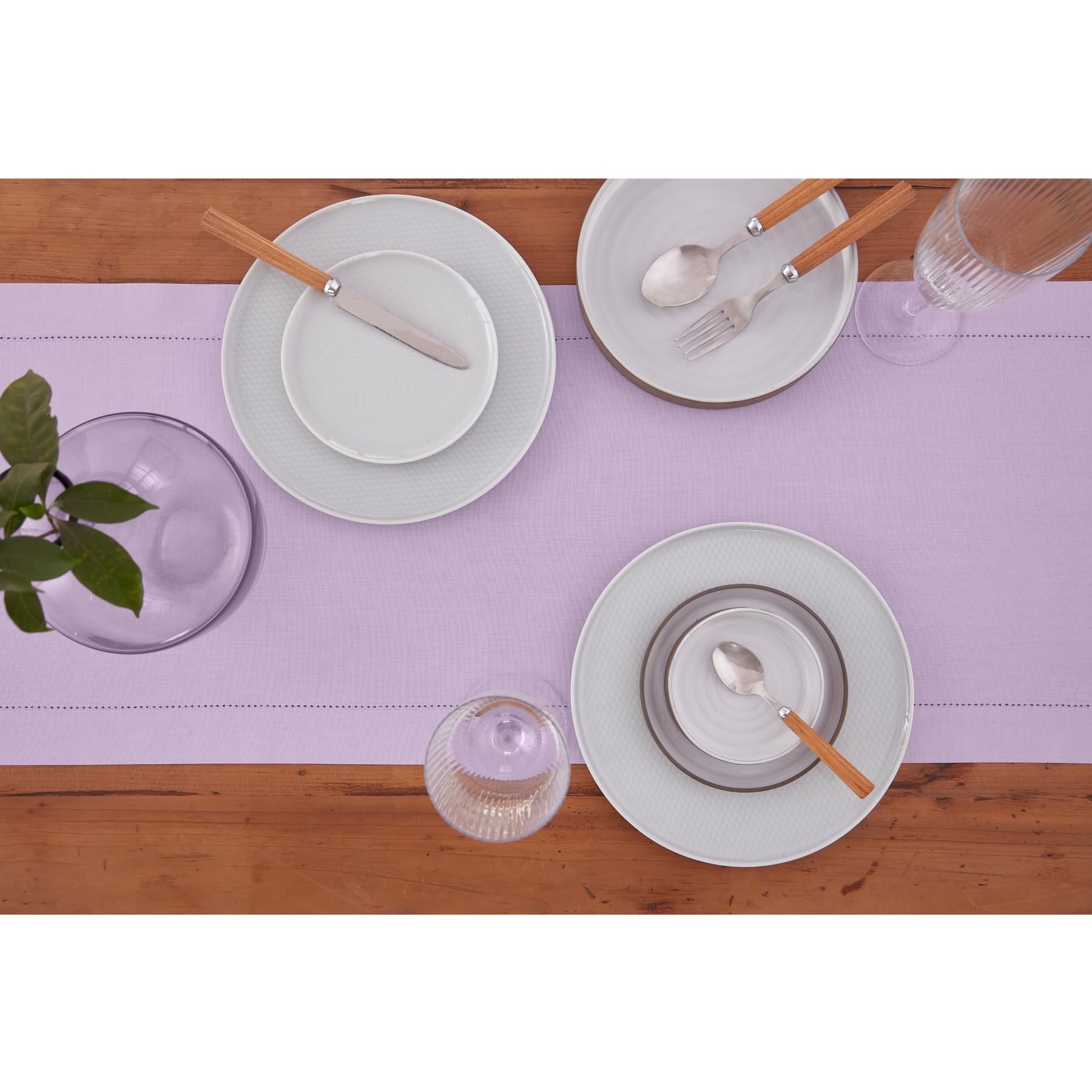 Foto 4 pulgar | Tapete De Mesa Solino Home Lavender Ice, 36 X 180 Cm, Algodón Y Lino - Venta Internacional.