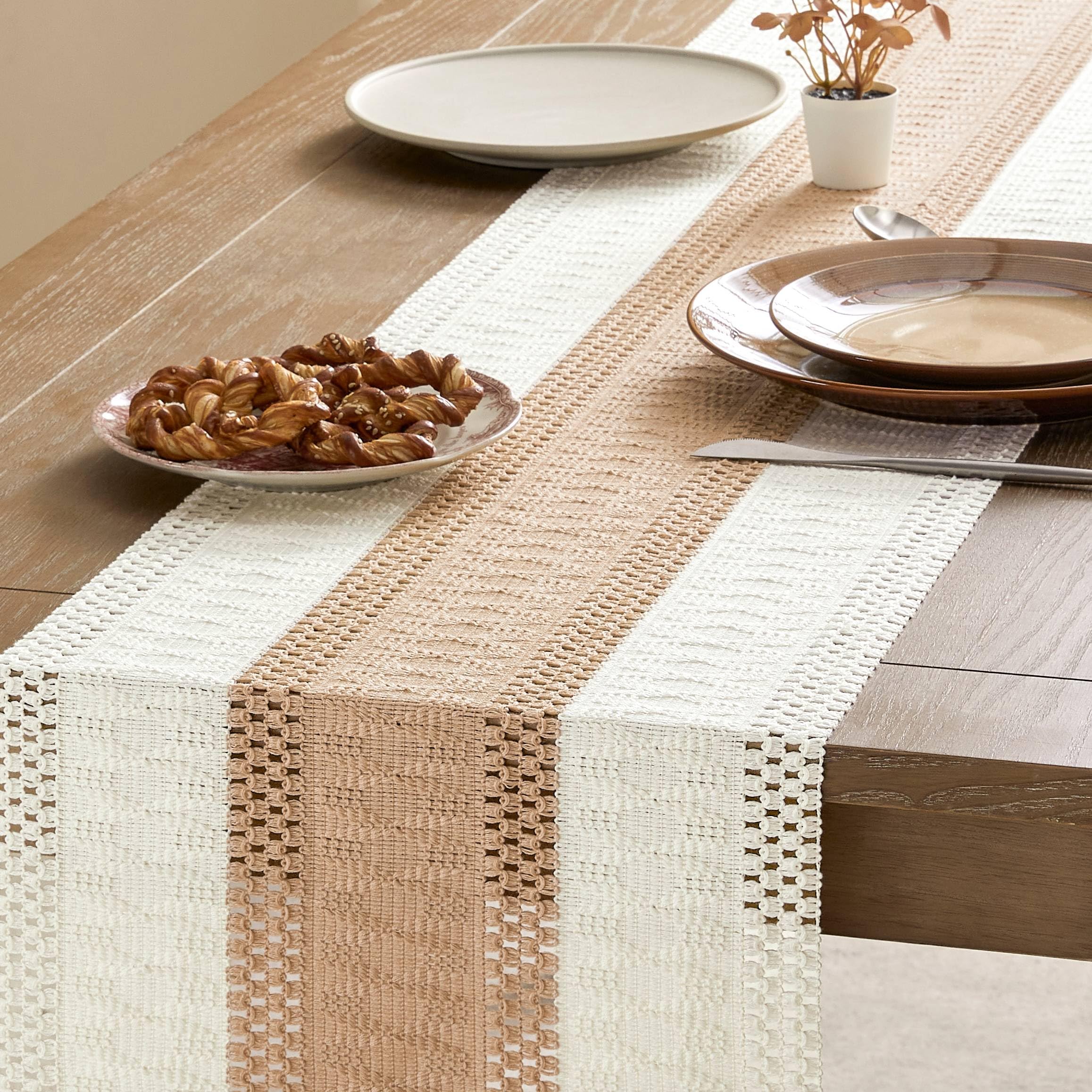 Foto 4 | Camino De Mesa Zeemart, Estilo Macramé, Bicolor, 35 X 229 Cm, Beige/iv - Venta Internacional.