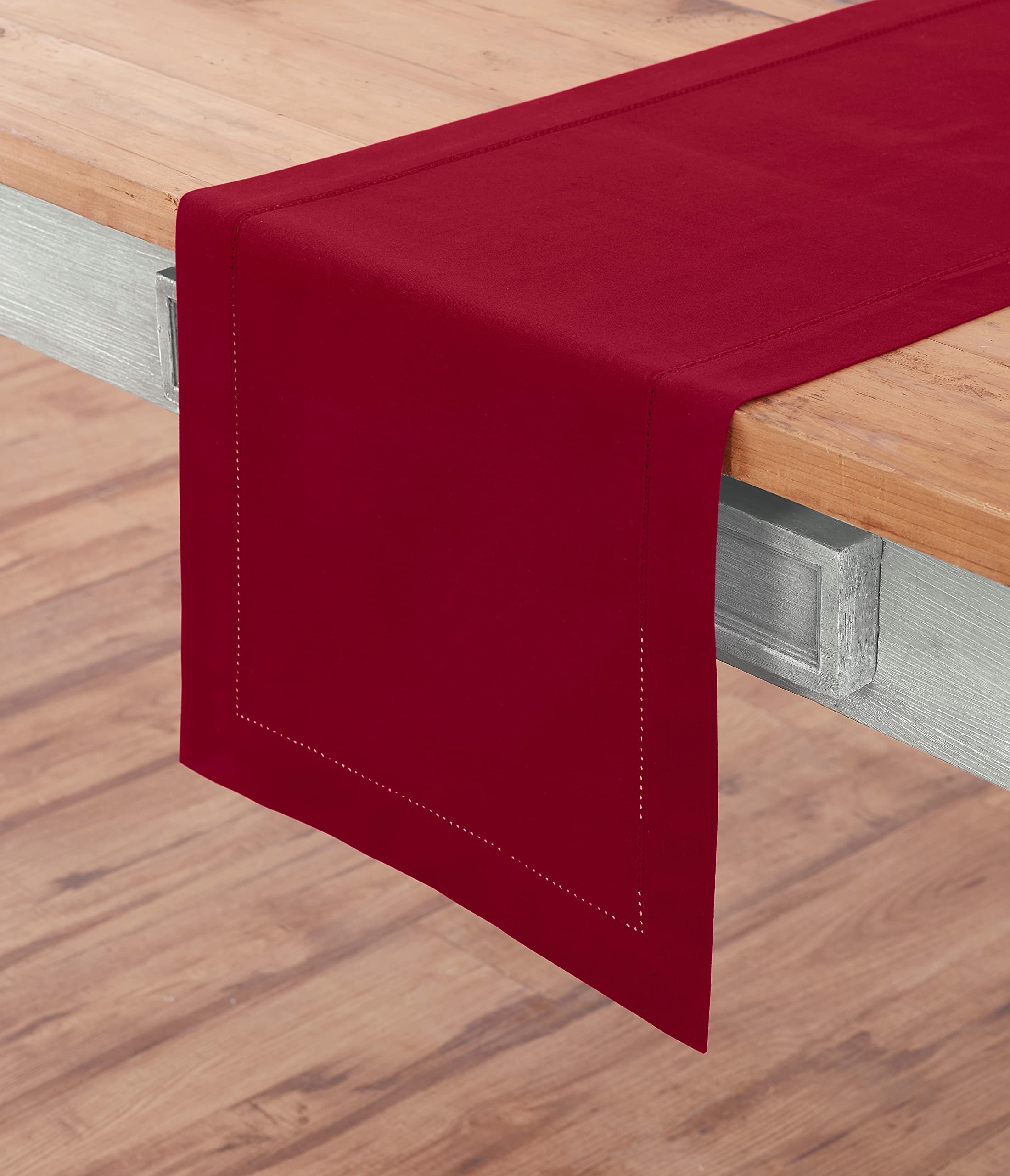 Foto 2 | Tapete De Mesa Solino Home Con Dobladillo De Lino Y Algodón Rojo, 36 Cm - Venta Internacional.