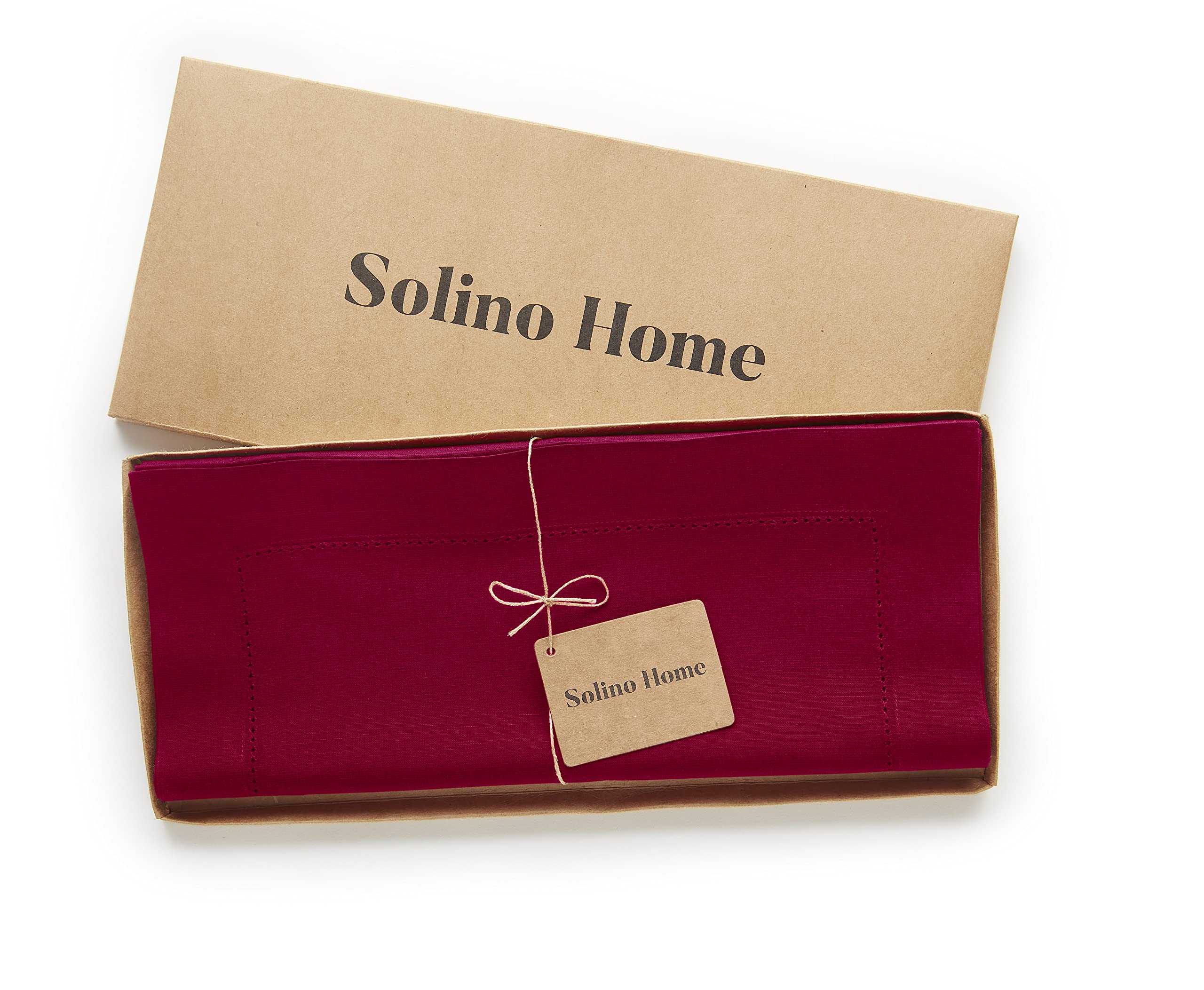 Foto 5 pulgar | Tapete De Mesa Solino Home Con Dobladillo De Lino Y Algodón Rojo, 36 Cm - Venta Internacional.