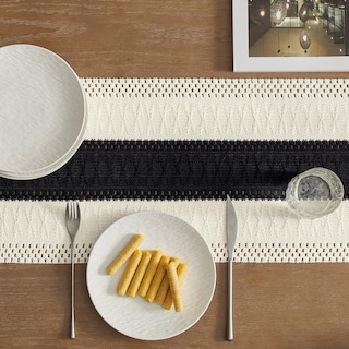 Foto 5 | Camino De Mesa Zeemart, Estilo Macramé, Bicolor, 30 X 180 Cm, Negro/iv - Venta Internacional.