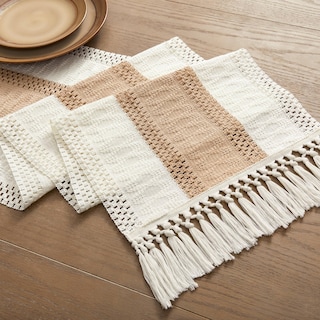 Foto 7 | Camino De Mesa Zeemart, Estilo Macramé, Bicolor, 36 Cm X 90 Cm, Color Beige - Venta Internacional.