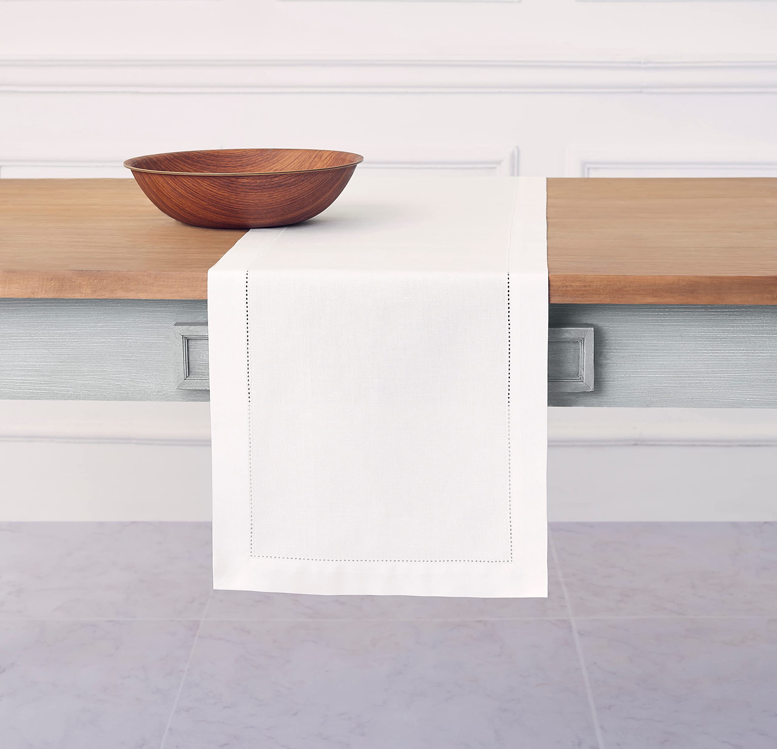 Foto 2 pulgar | Tapete De Mesa Solino Home Con Dobladillo De Lino Y Algodón Blanco, 36 Cm - Venta Internacional.
