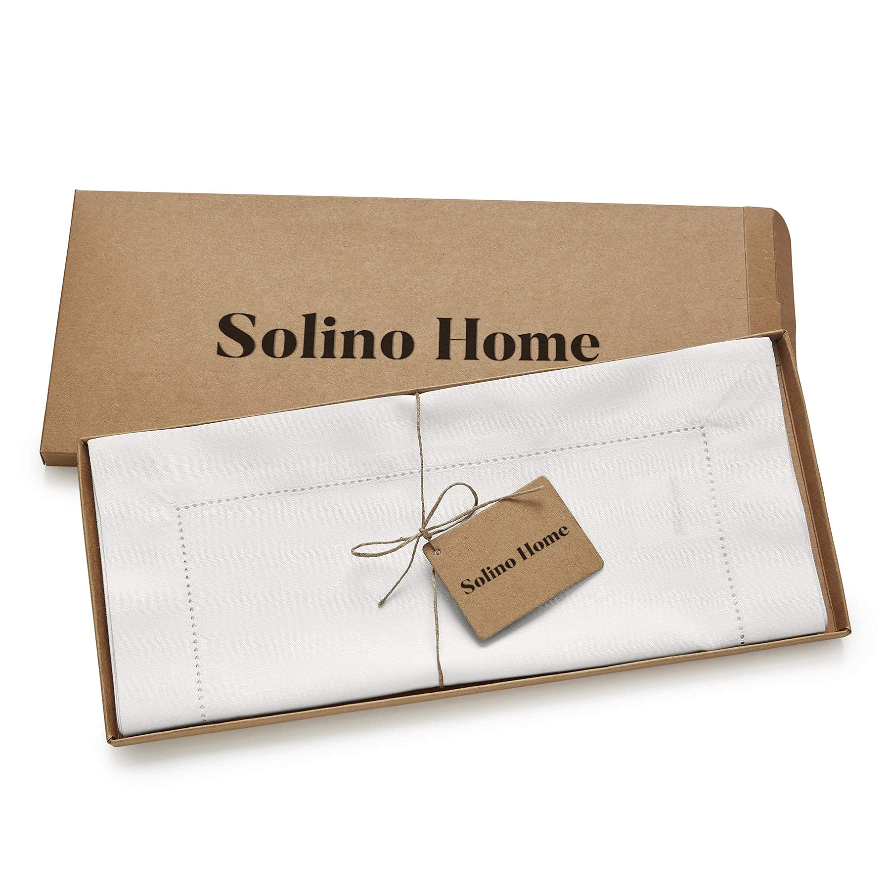 Foto 6 pulgar | Tapete De Mesa Solino Home Con Dobladillo De Lino Y Algodón Blanco, 36 Cm - Venta Internacional.