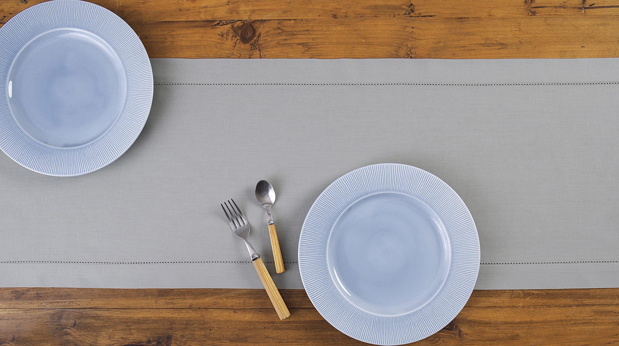 Foto 3 | Tapete De Mesa Solino Home, Algodón Y Lino, Color Gris Claro, 36 X 90 Cm - Venta Internacional.