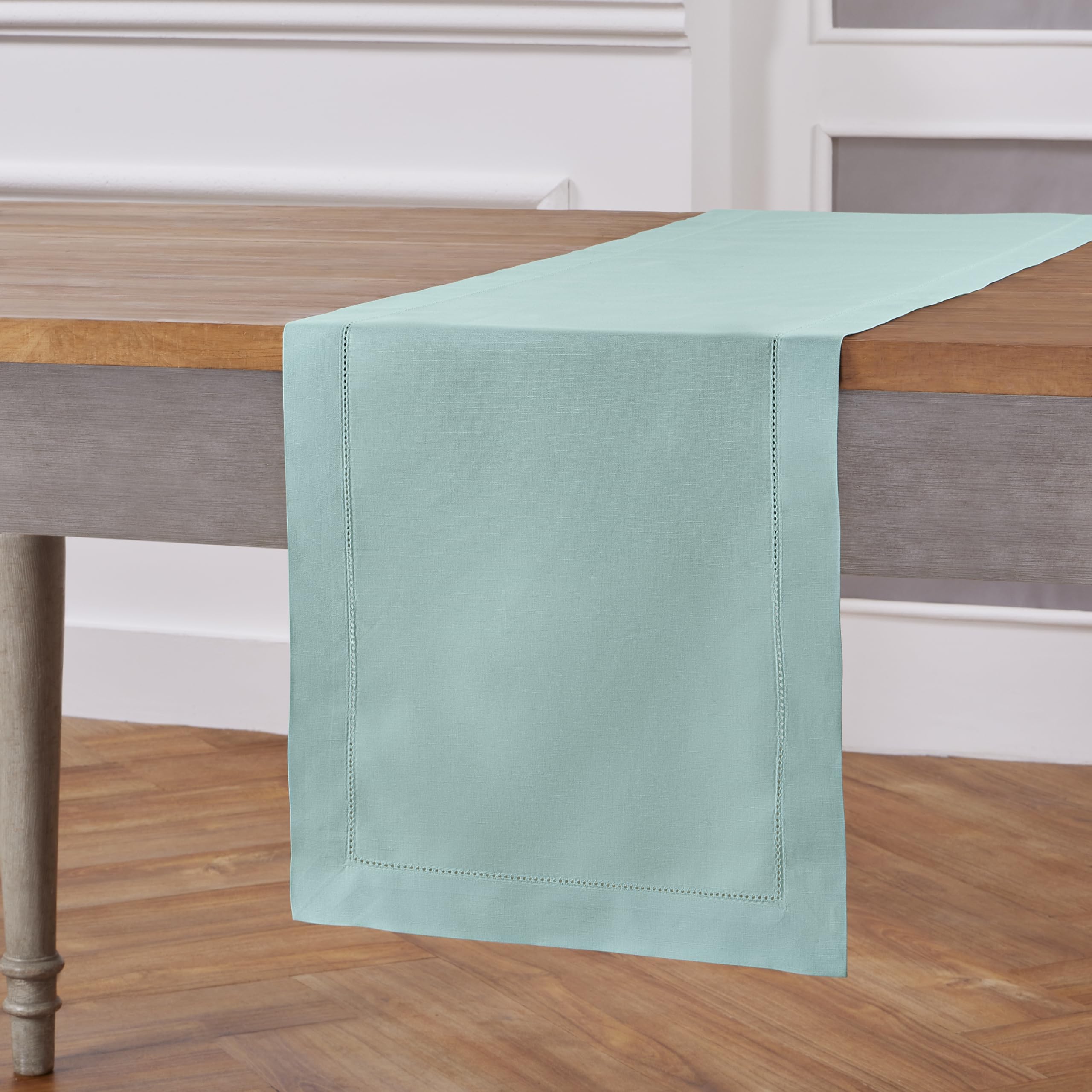 Foto 2 | Table Runner Solino Home, Algodón Y Lino De Color Turquesa Pastel, 2,74 M - Venta Internacional.