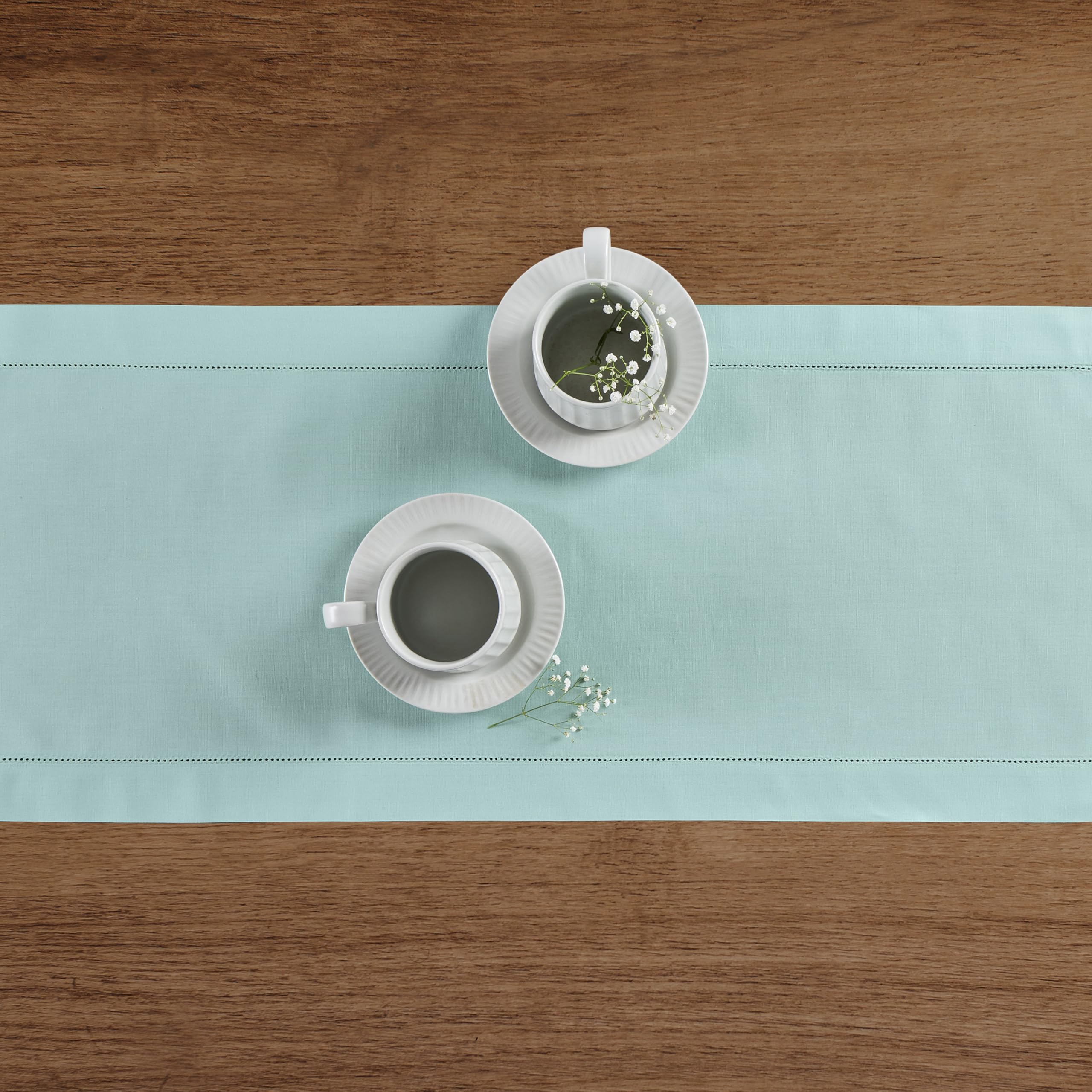 Foto 3 | Table Runner Solino Home, Algodón Y Lino De Color Turquesa Pastel, 2,74 M - Venta Internacional.