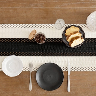 Foto 5 | Tapete De Mesa Zeemart, Estilo Macramé, Bicolor, 36 X 120 Cm, Negro/iv - Venta Internacional.
