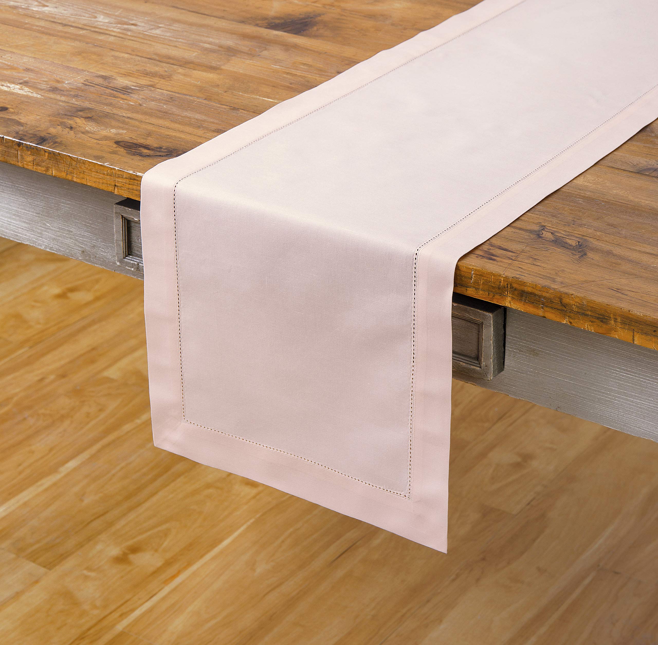 Foto 4 pulgar | Tapete De Mesa Solino Home Con Dobladillo De Lino Y Algodón Rosa, 150 Cm - Venta Internacional.