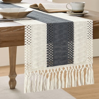 Foto 1 | Camino De Mesa Zeemart, Estilo Macramé, Bicolor, 35 X 275 Cm, Color Carbón - Venta Internacional.