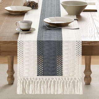 Foto 2 | Camino De Mesa Zeemart, Estilo Macramé, Bicolor, 35 X 275 Cm, Color Carbón - Venta Internacional.
