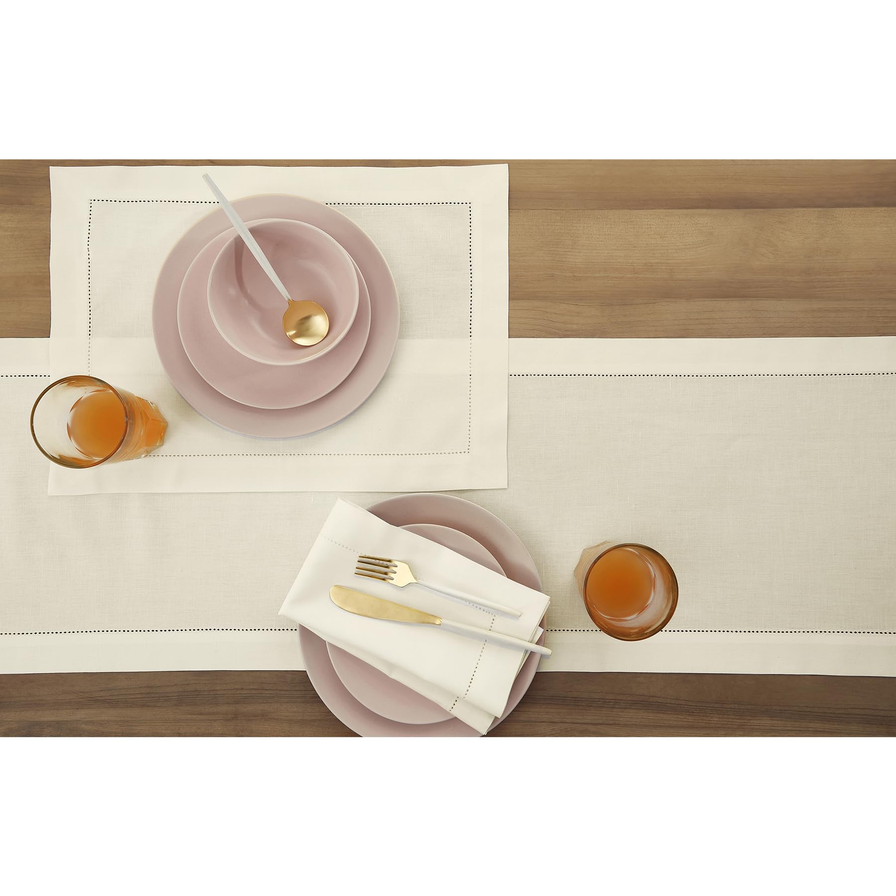 Foto 4 pulgar | Tapete De Mesa Solino Home, Algodón Y Lino, Color Marfil, 275 X 35 Cm - Venta Internacional.