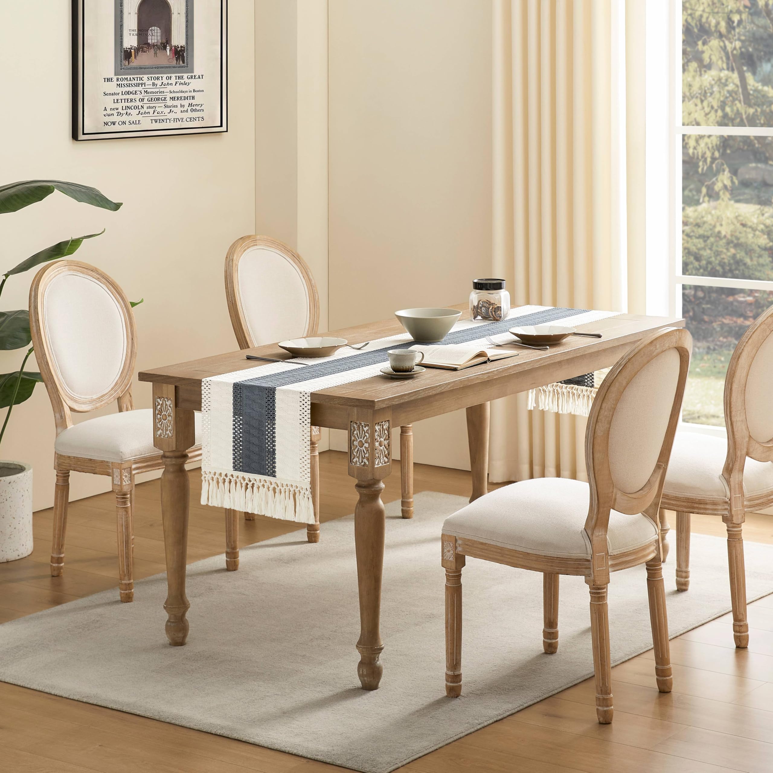 Foto 3 | Camino De Mesa Zeemart, Estilo Macramé, Bicolor, 36 X 90 Cm, Color Carbón/ - Venta Internacional.