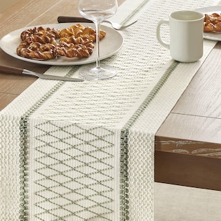 Foto 4 | Tapete De Mesa Zeemart, Estilo Macramé, Bicolor, 30 X 180 Cm, Verde - Venta Internacional.