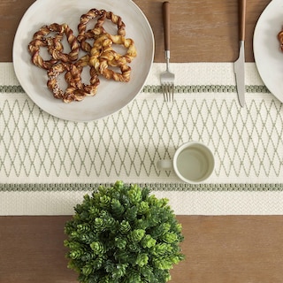 Foto 5 | Tapete De Mesa Zeemart, Estilo Macramé, Bicolor, 30 X 180 Cm, Verde - Venta Internacional.