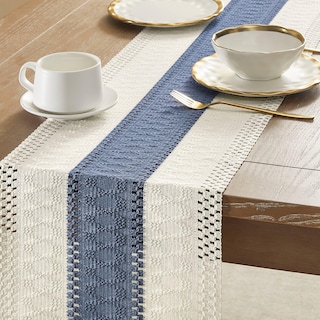 Foto 4 | Tapete De Mesa Zeemart, Estilo Macramé, Bicolor, 30 X 230 Cm, Azul/verde - Venta Internacional.