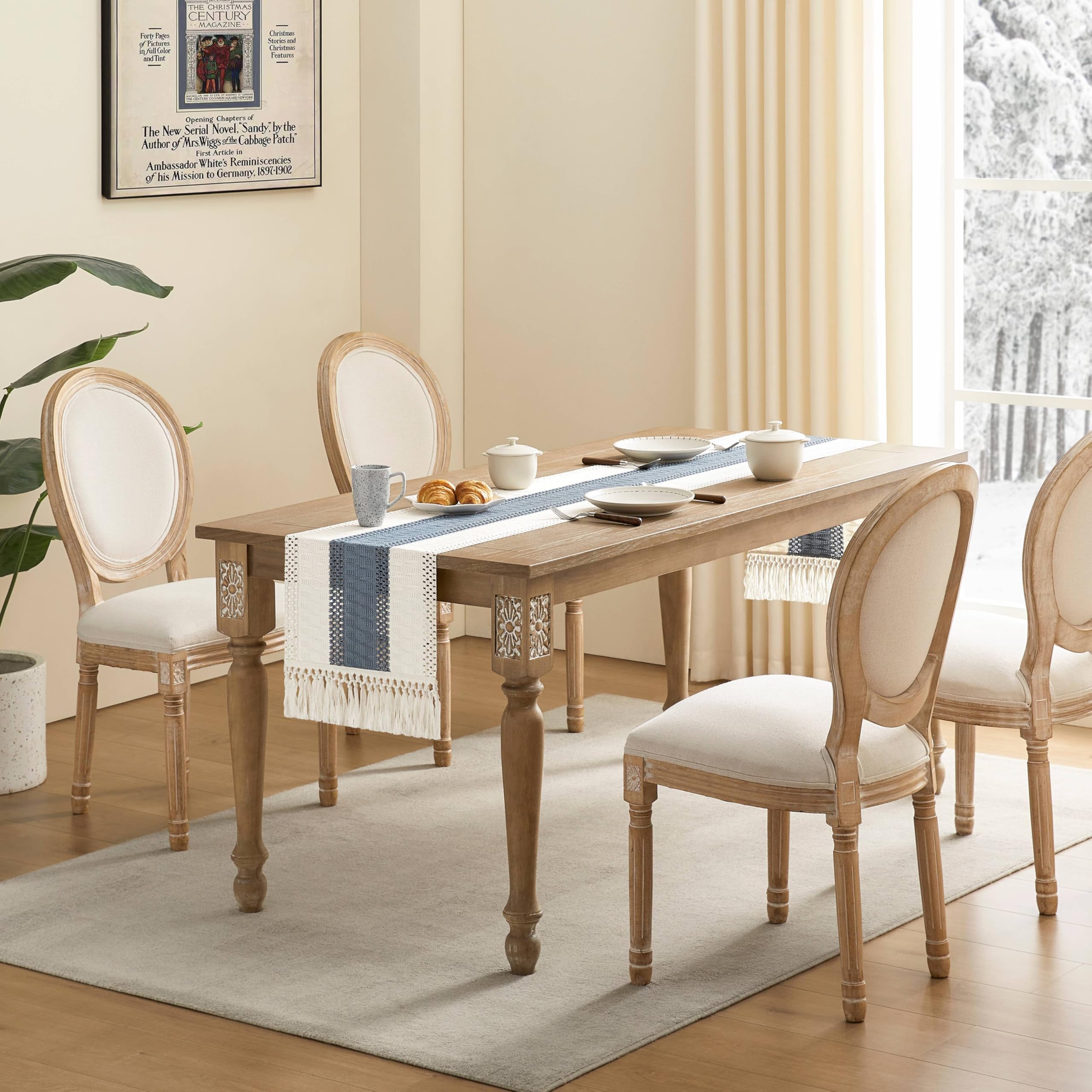 Foto 4 pulgar | Tapete De Mesa Zeemart, Estilo Macramé, Bicolor, 36 X 183 Cm, Azul Marino Y Verde - Venta Internacional.