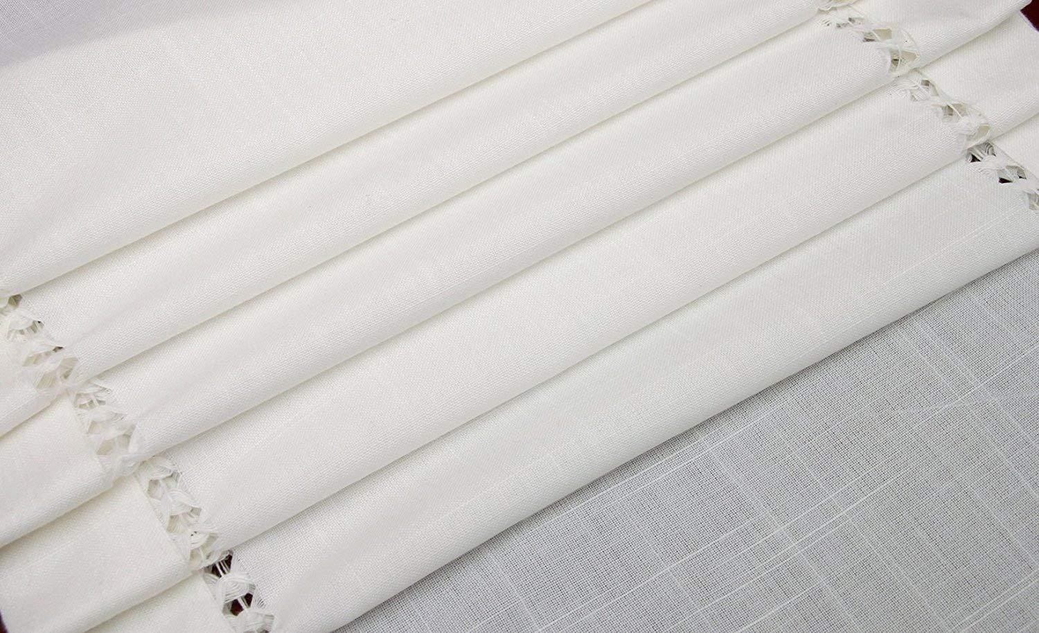 Foto 4 pulgar | Camino De Mesa Grelicgo Hecho A Mano Con Dobladillo, Blanco Natural, 35 Unidades - Venta Internacional.