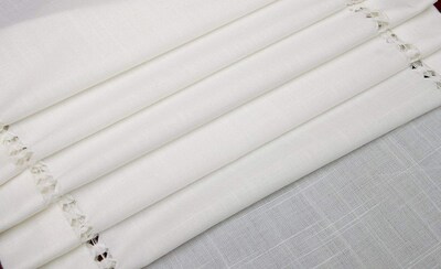 Foto 3 | Camino De Mesa Grelicgo Hecho A Mano Con Dobladillo, Blanco Natural, 35 Unidades - Venta Internacional.