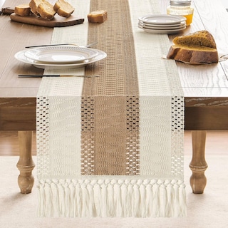 Foto 2 | Camino De Mesa Zeemart, Estilo Macramé, Bicolor, 36 X 229 Cm, Color Marrón/iv - Venta Internacional.