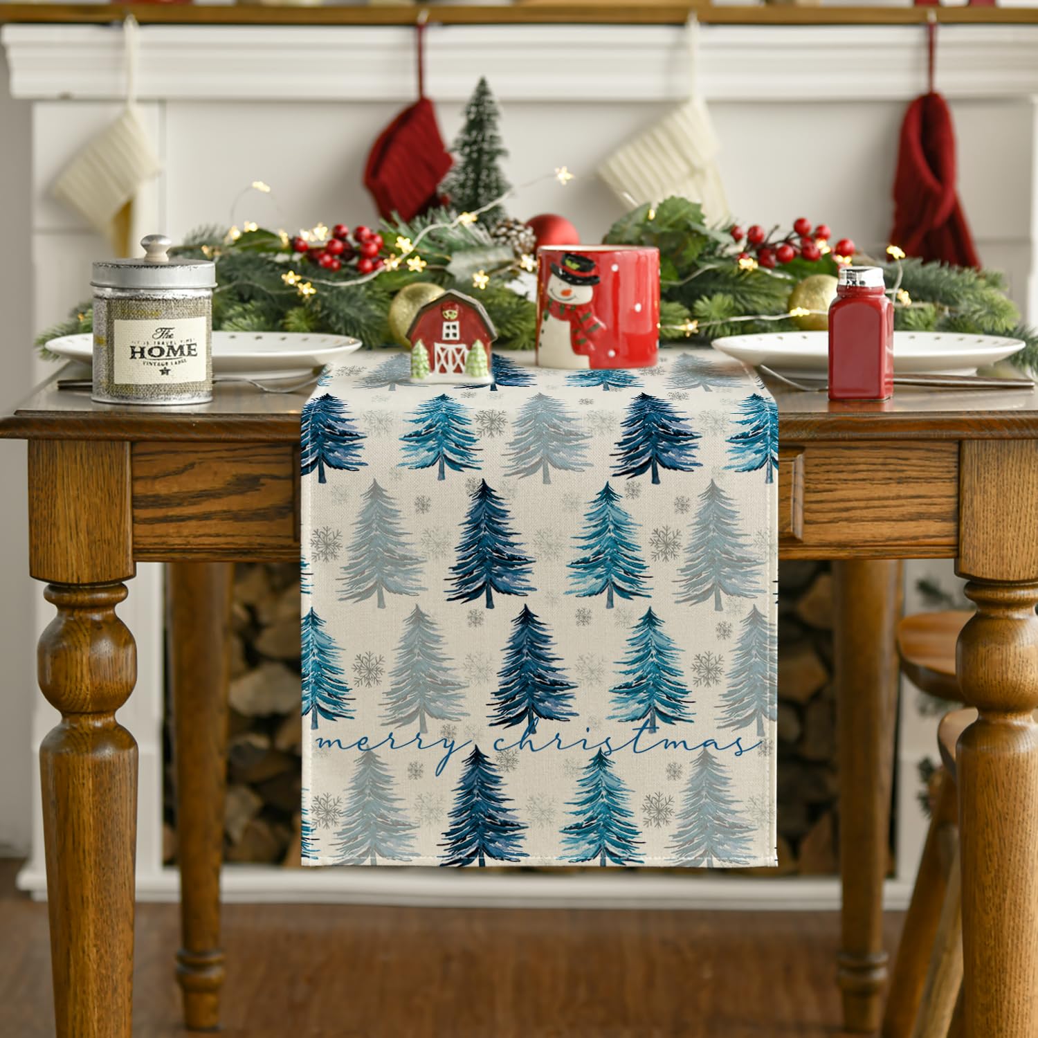 Foto 7 | Árbol De Navidad Con Forma Artoide De Mesa, Copos De Nieve, Navidad - Venta Internacional.