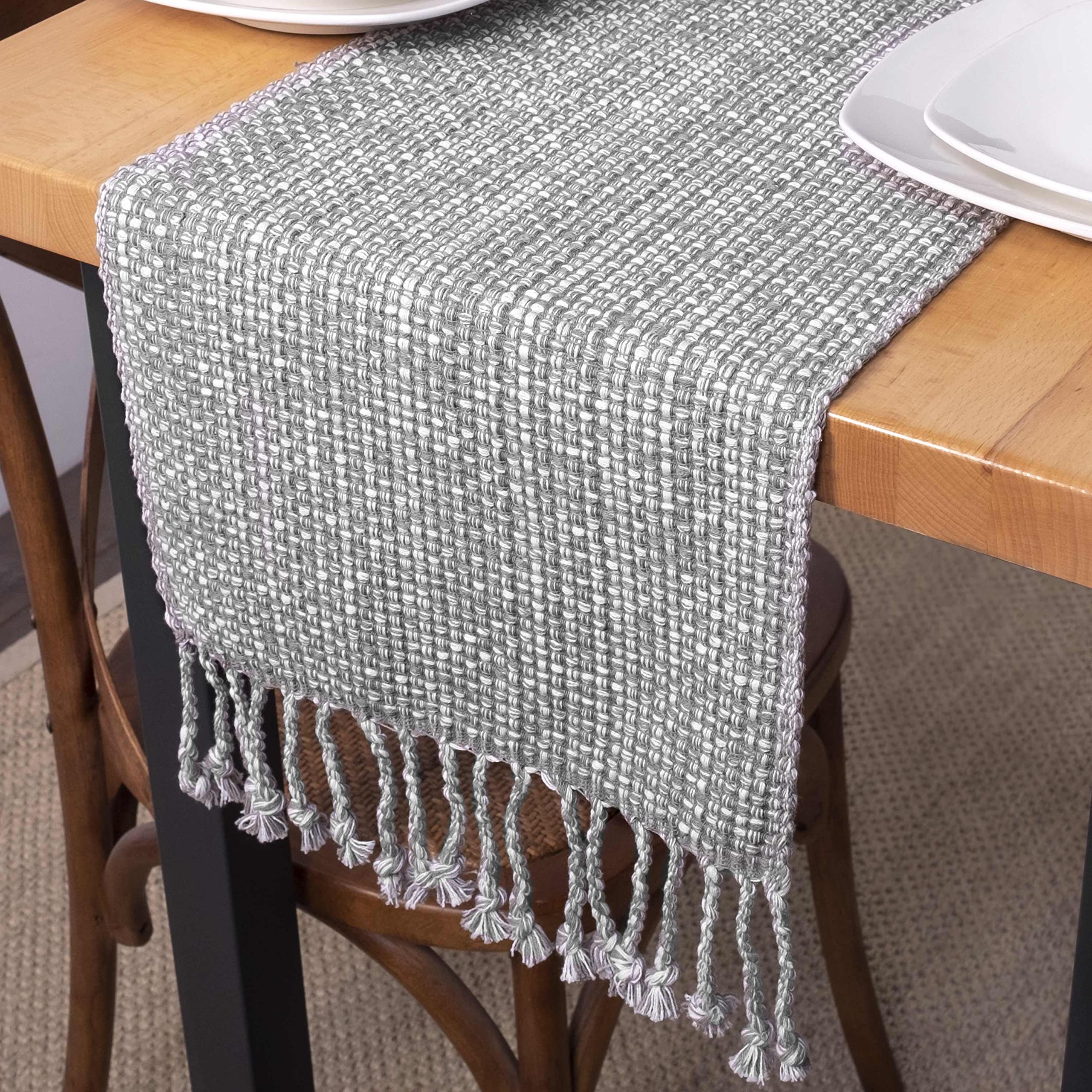 Foto 7 pulgar | Tapete De Mesa Sweet Home Collection, 100% Algodón, 72 X 33 Cm, Color Gris - Venta Internacional.