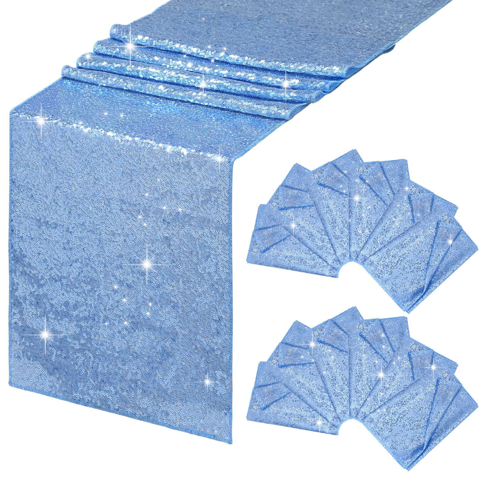 Foto 1 | Tapete De Mesa B-cool Baby Blue Con Lentejuelas De 12 X 72 Cm, Paquete De 12 - Venta Internacional.
