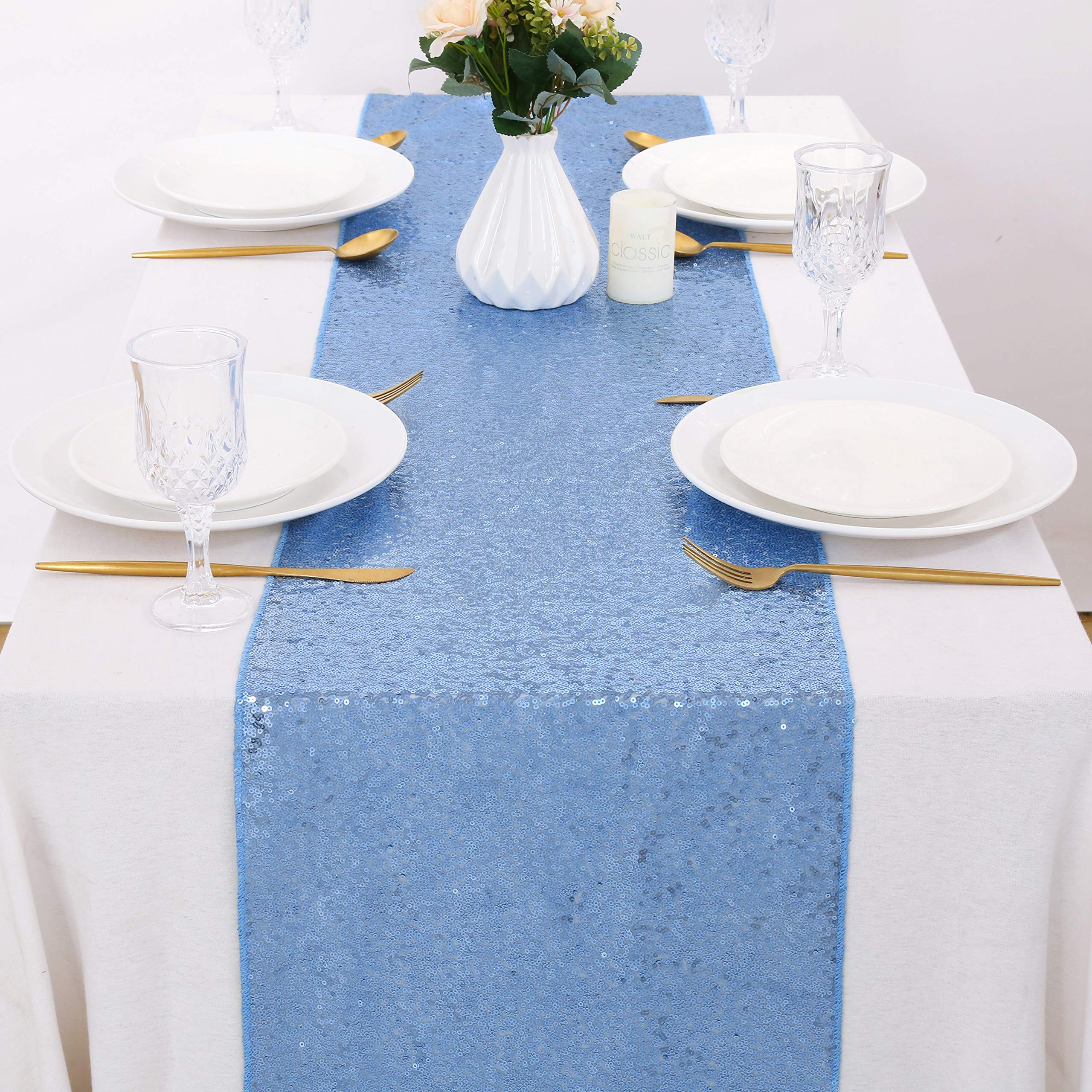 Foto 5 pulgar | Tapete De Mesa B-cool Baby Blue Con Lentejuelas De 12 X 72 Cm, Paquete De 12 - Venta Internacional.