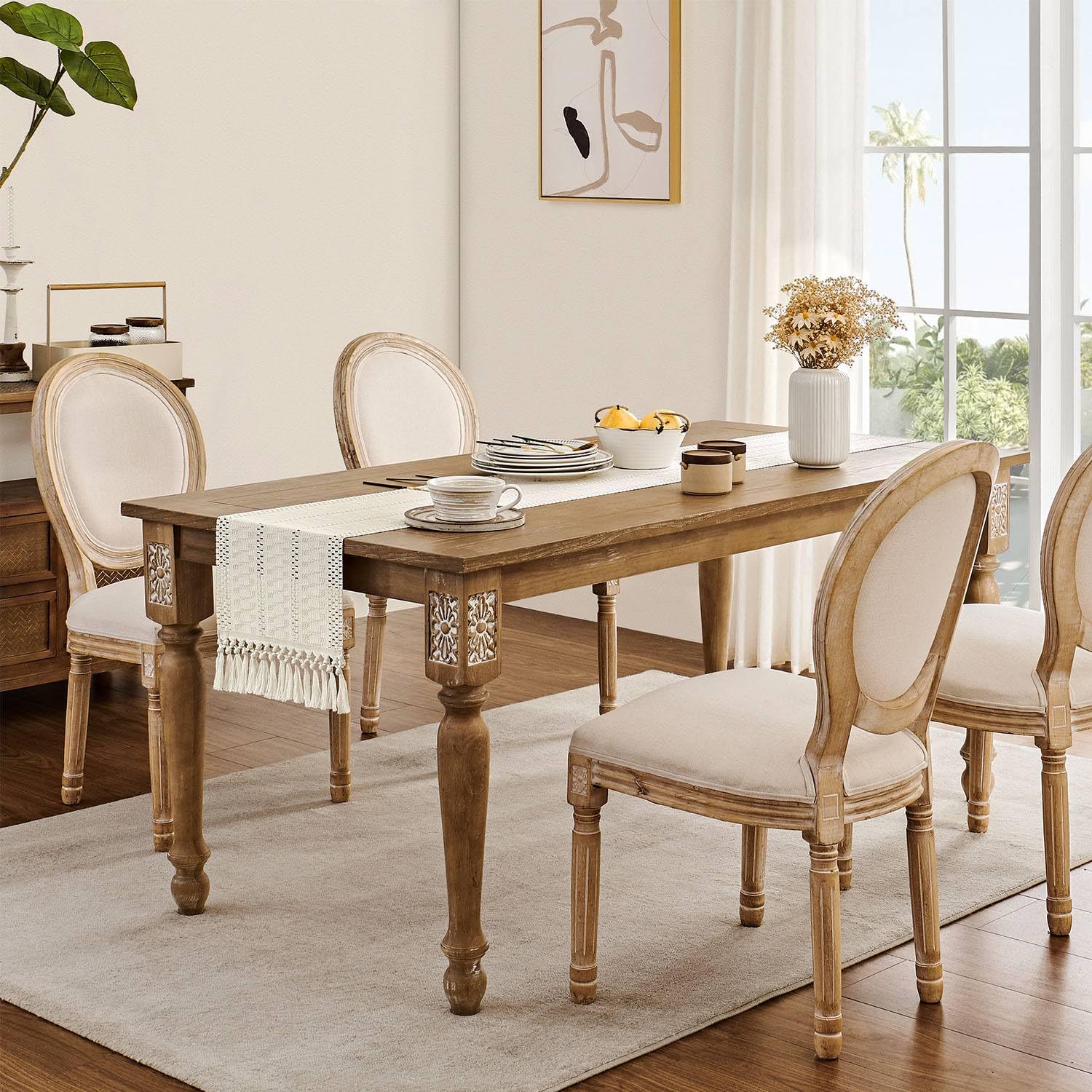 Foto 3 | Camino de Mesa Zeemart Estilo Macramé Estilo Bohemio 230 cm Algodón Marfil - Venta Internacional