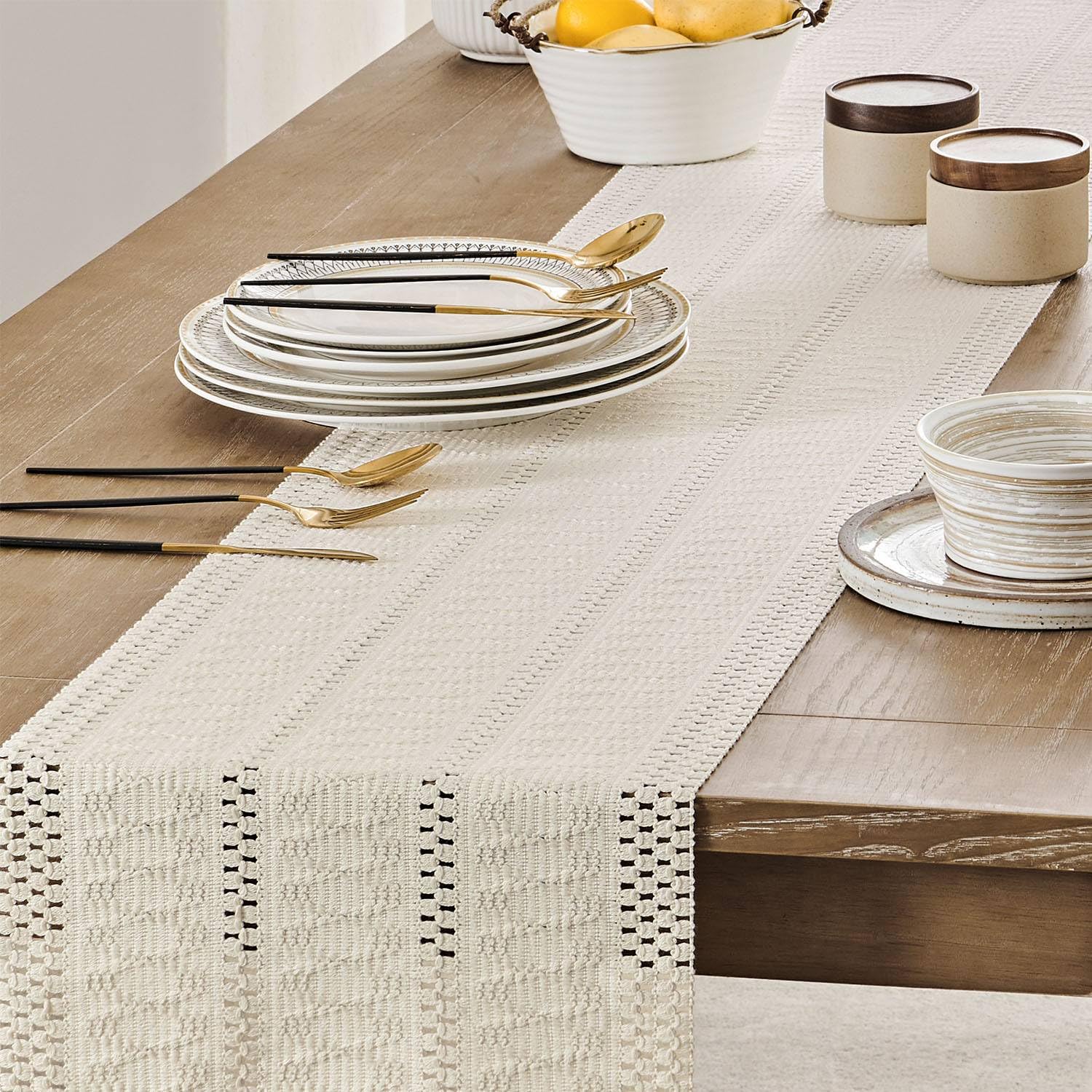 Foto 5 | Camino de Mesa Zeemart Estilo Macramé Estilo Bohemio 230 cm Algodón Marfil - Venta Internacional