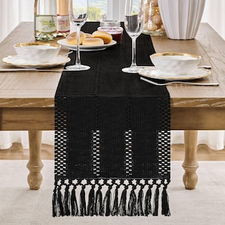 Foto 2 | Camino De Mesa Zeemart Estilo Bohemio 230 cm Macramé Negro - Venta Internacional