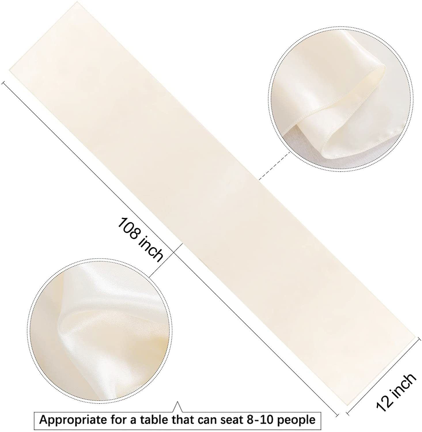 Foto 5 pulgar | Tapete De Mesa B-cool, Seda Satinada, Color Marfil, 30 X 275 Cm, Para Bodas, Paquete De 20 - Venta Internacional.