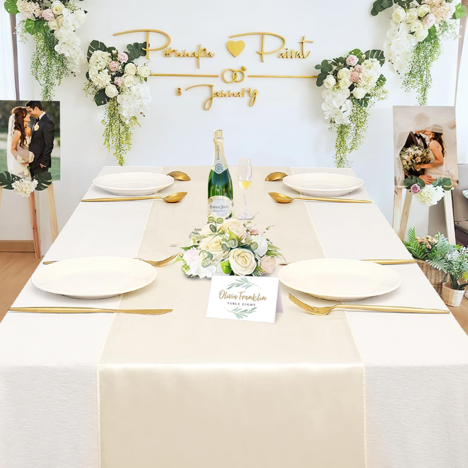 Foto 5 | Tapete De Mesa B-cool, Seda Satinada, Color Marfil, 30 X 275 Cm, Para Bodas, Paquete De 20 - Venta Internacional.