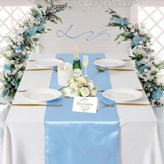 Foto 3 | Camino De Mesa B-cool, Satén Azul Bebé, 30 X 275 Cm, Para Bodas, Paquete De 20 - Venta Internacional.