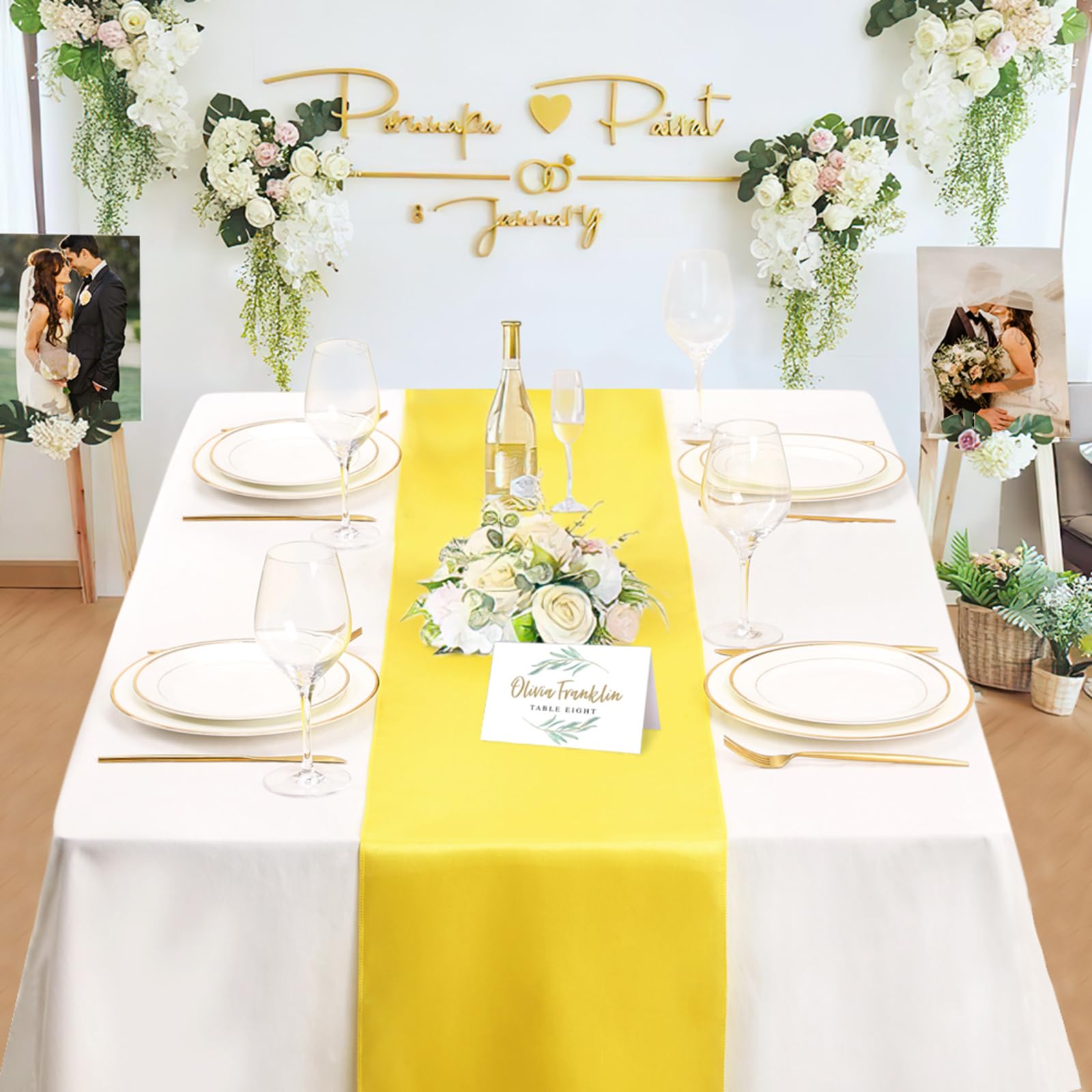 Foto 4 pulgar | Camino De Mesa B-cool Satinado Amarillo 30 X 275 Cm Para Fiesta De Boda - Venta Internacional.