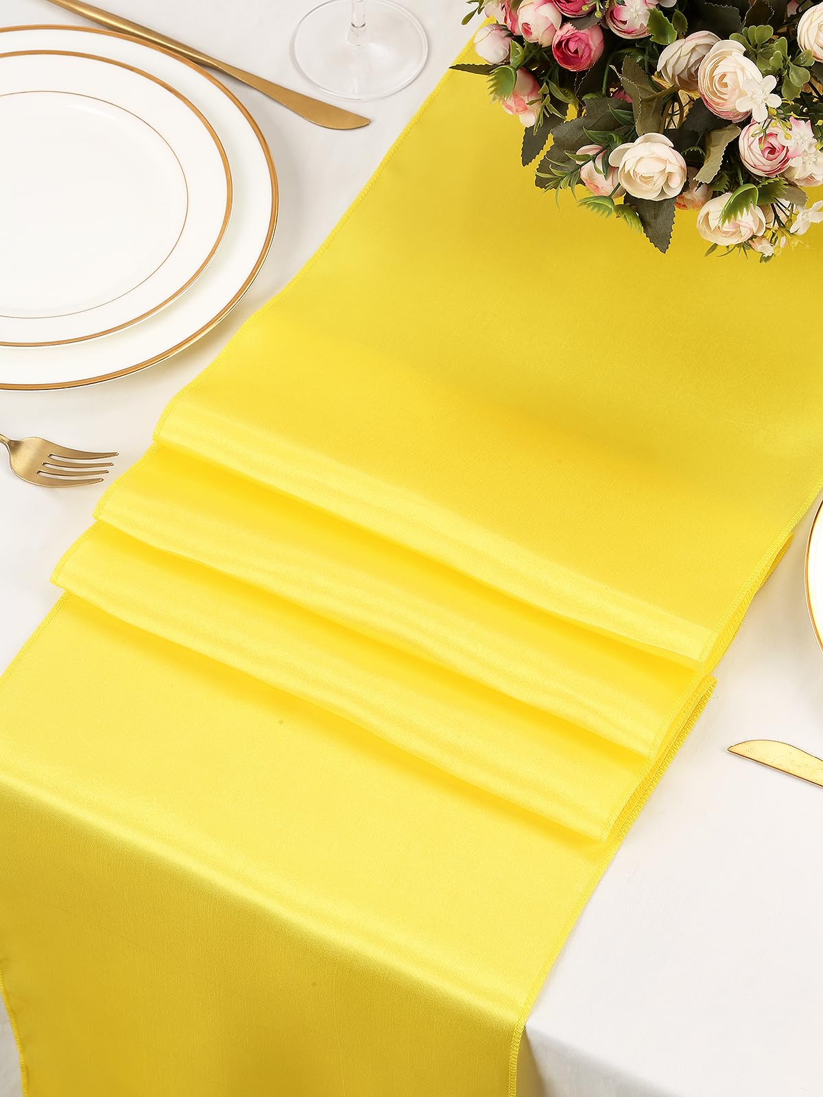 Foto 6 pulgar | Camino De Mesa B-cool Satinado Amarillo 30 X 275 Cm Para Fiesta De Boda - Venta Internacional.