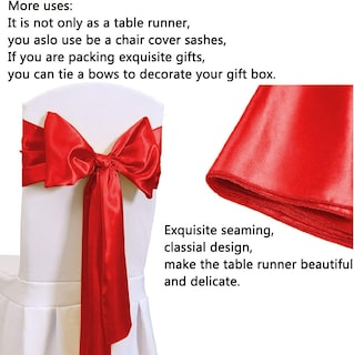 Foto 2 | Camino De Mesa B-cool Rojo Satinado 30 X 275 Cm Para Bodas, 20 Unidades - Venta Internacional.