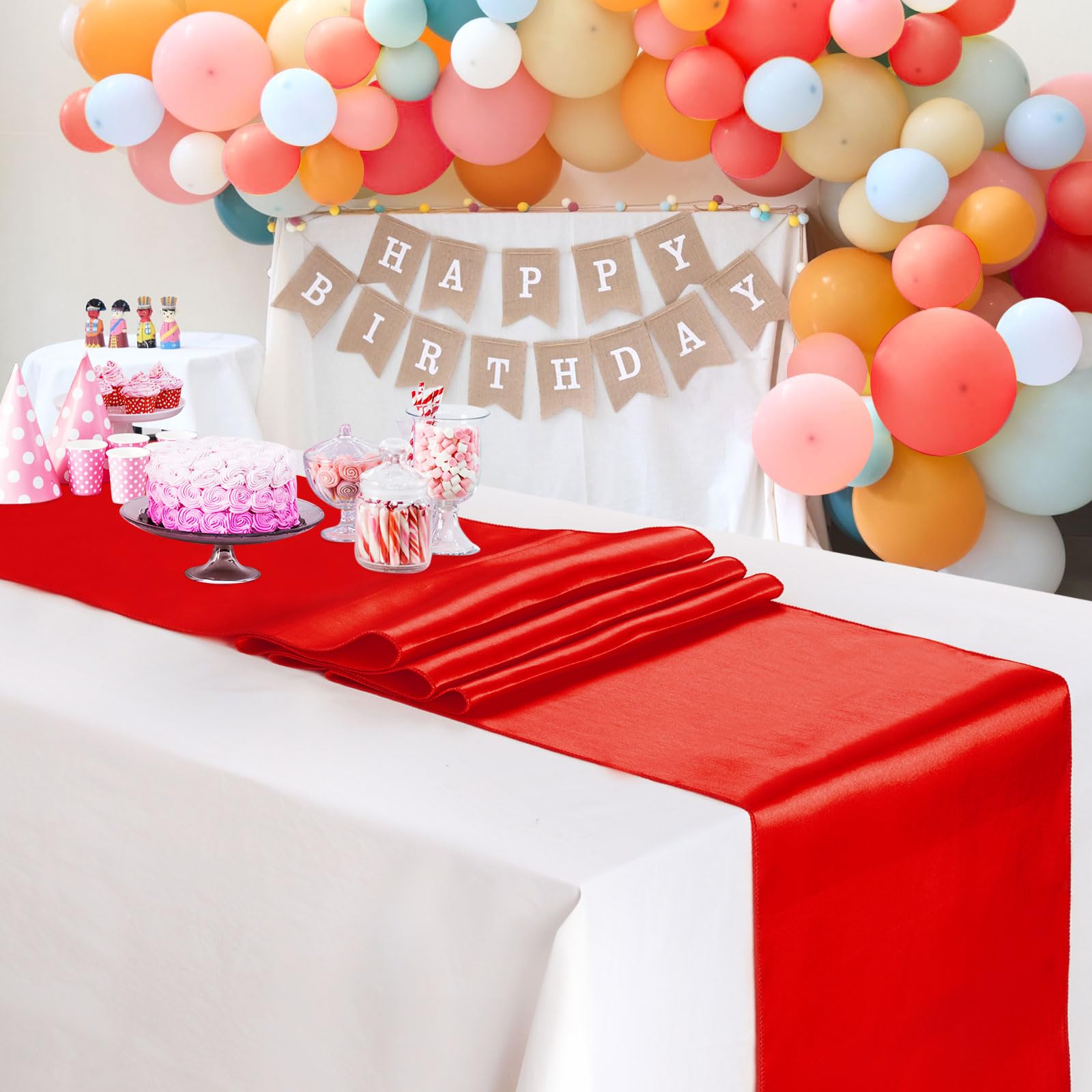 Foto 5 | Camino De Mesa B-cool Rojo Satinado 30 X 275 Cm Para Bodas, 20 Unidades - Venta Internacional.